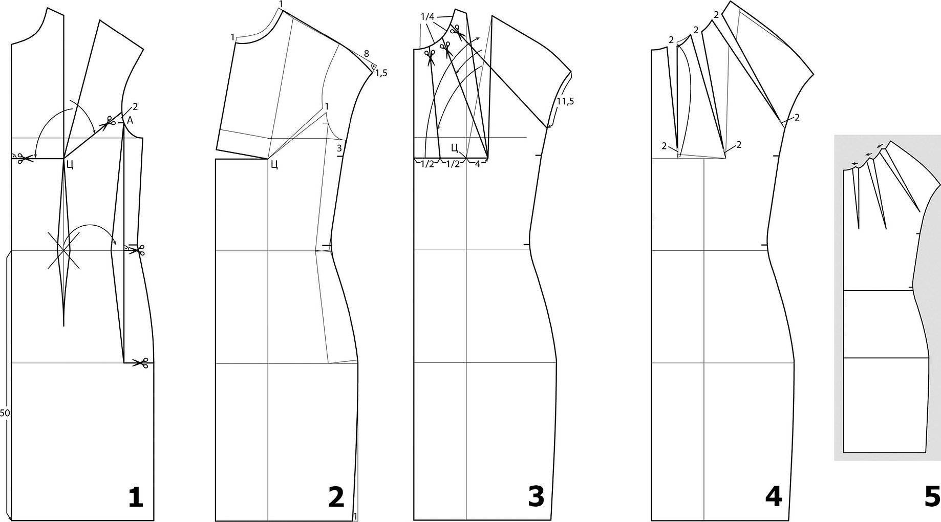 Построение выреза. Французская вытачка моделирование. Моделирование женского платья. Моделирование платья с рельефами. Моделирование платья прямого силуэта.