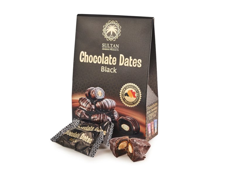 Sultan Chocolate Dates Black финики с миндалем в шоколаде 100г