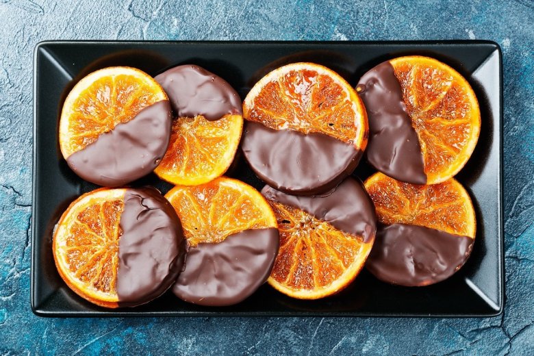 Карамелизированные дольки апельсина в шоколаде