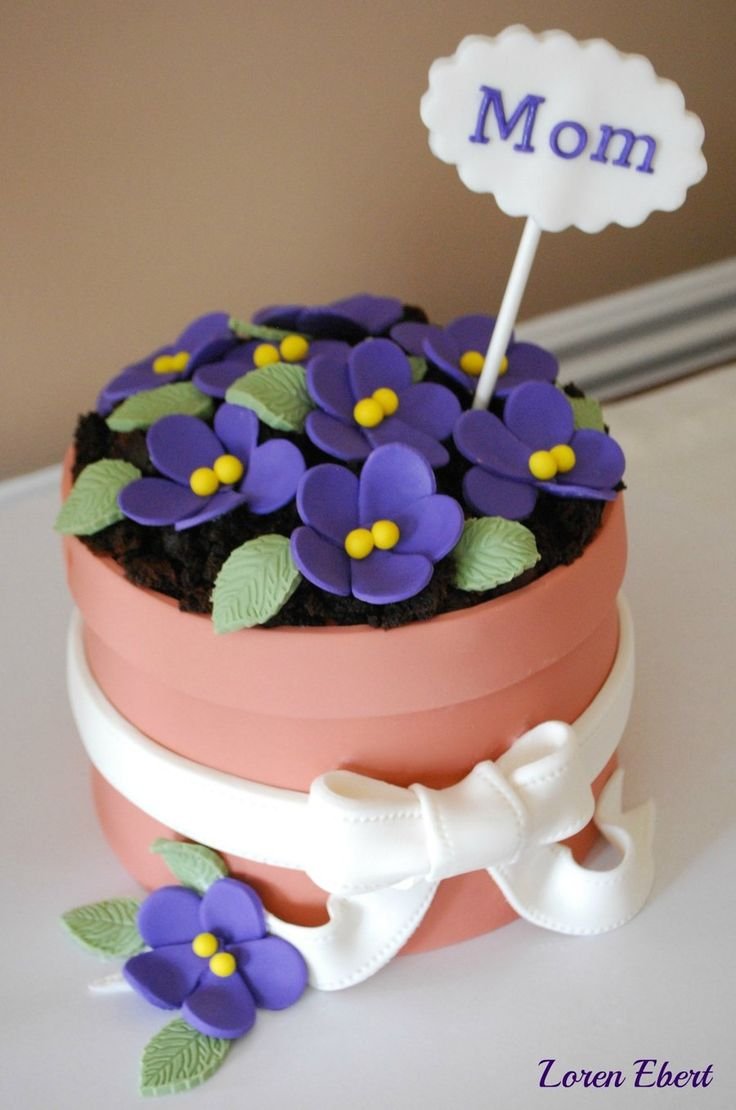 Торт горшок с цветами (81 фото)