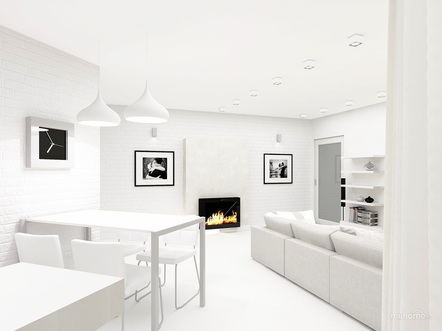 белые стены в квартире дизайн