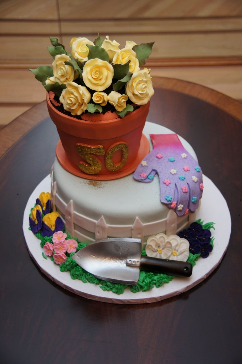 Торт горшок с цветами мастер класс