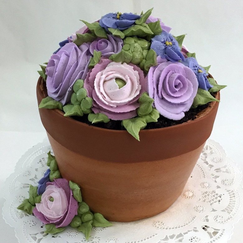 Торт с цветочками для мамы