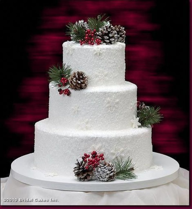 Зимний свадебный торт