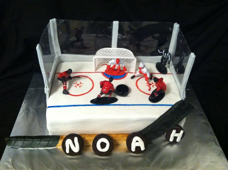 Торт 3d с хоккеистами