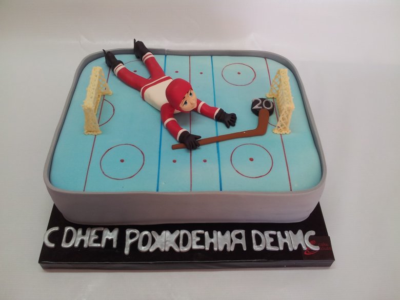 Торт для мальчика хоккеиста 10 лет квадратный