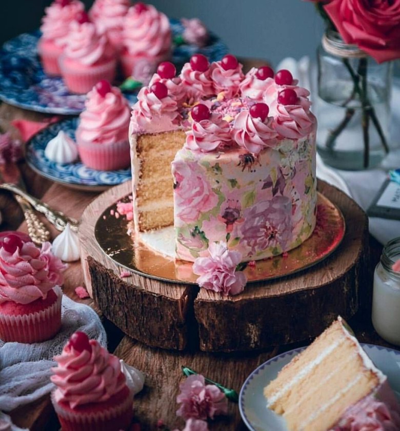 Тортик и цветы