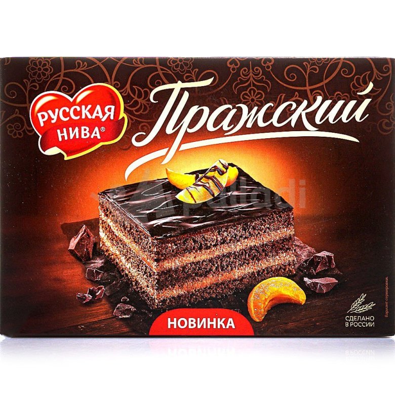Торт русская Нива Пражский бисквитный 400г
