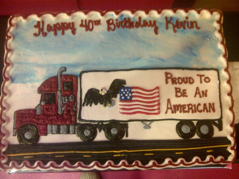 Торт с рисунком грузовика