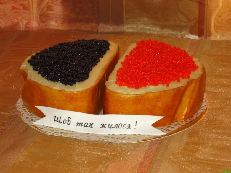 Торт бутерброд с красной икрой