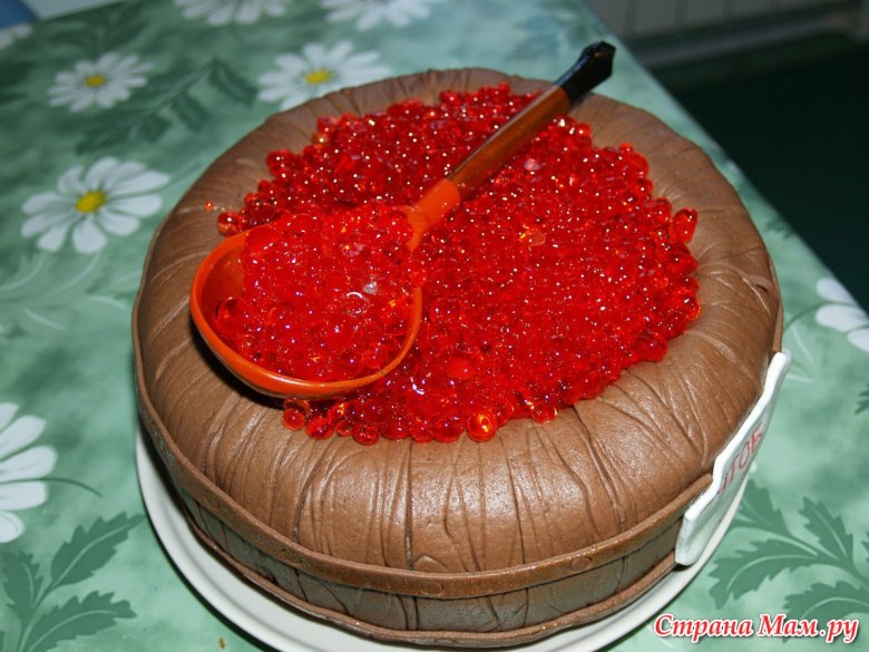 Торт с красной икрой