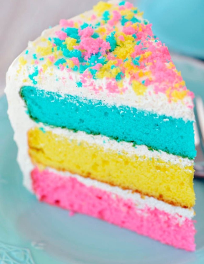 Торт цветной внутри
