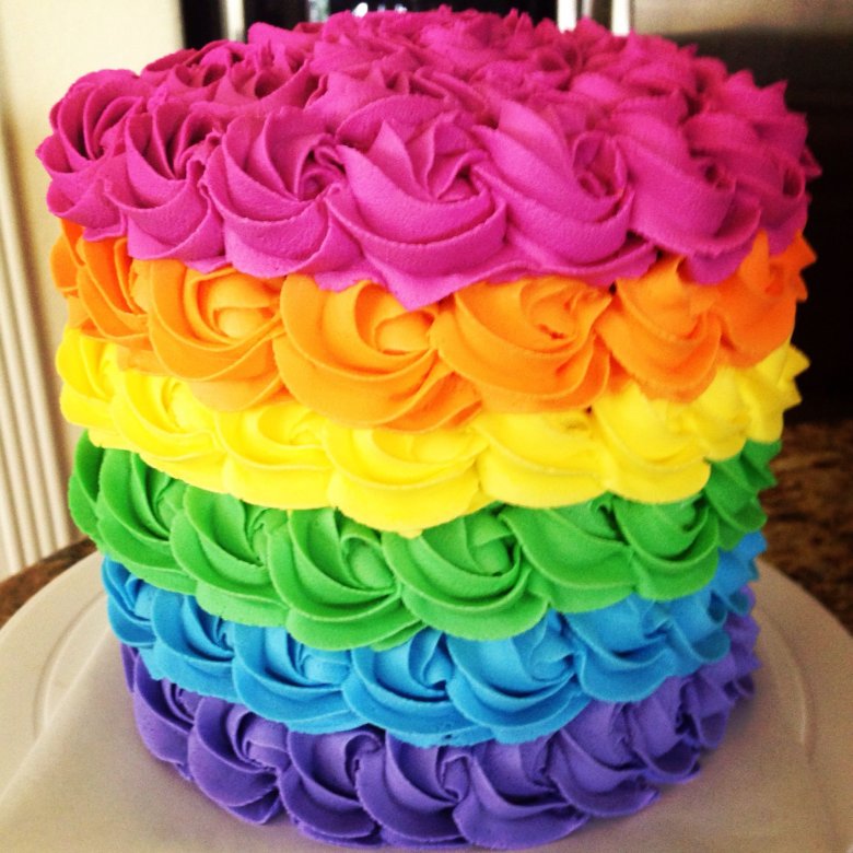 Торт Радужного цвета
