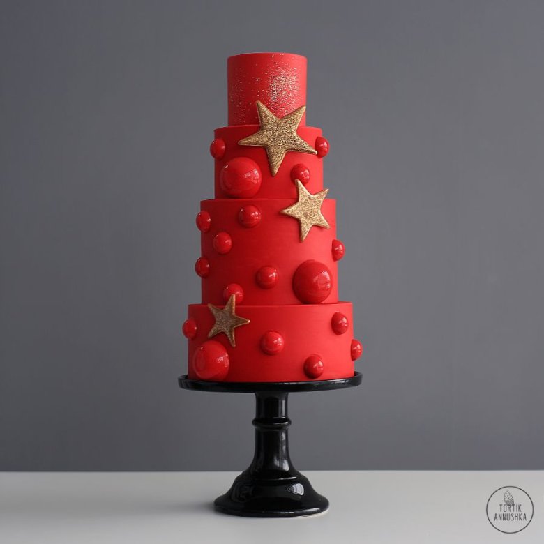 Красный новогодний тортик