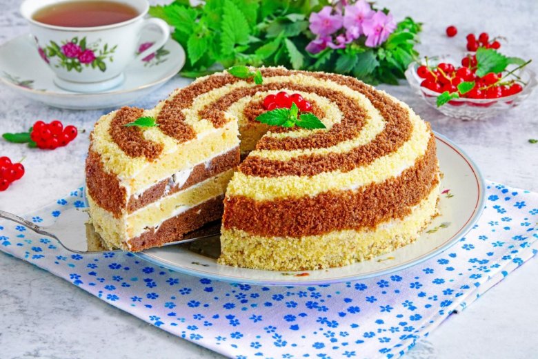 Фото рецепта торта в токи боки