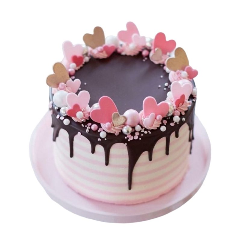 Торт с розовыми подтеками