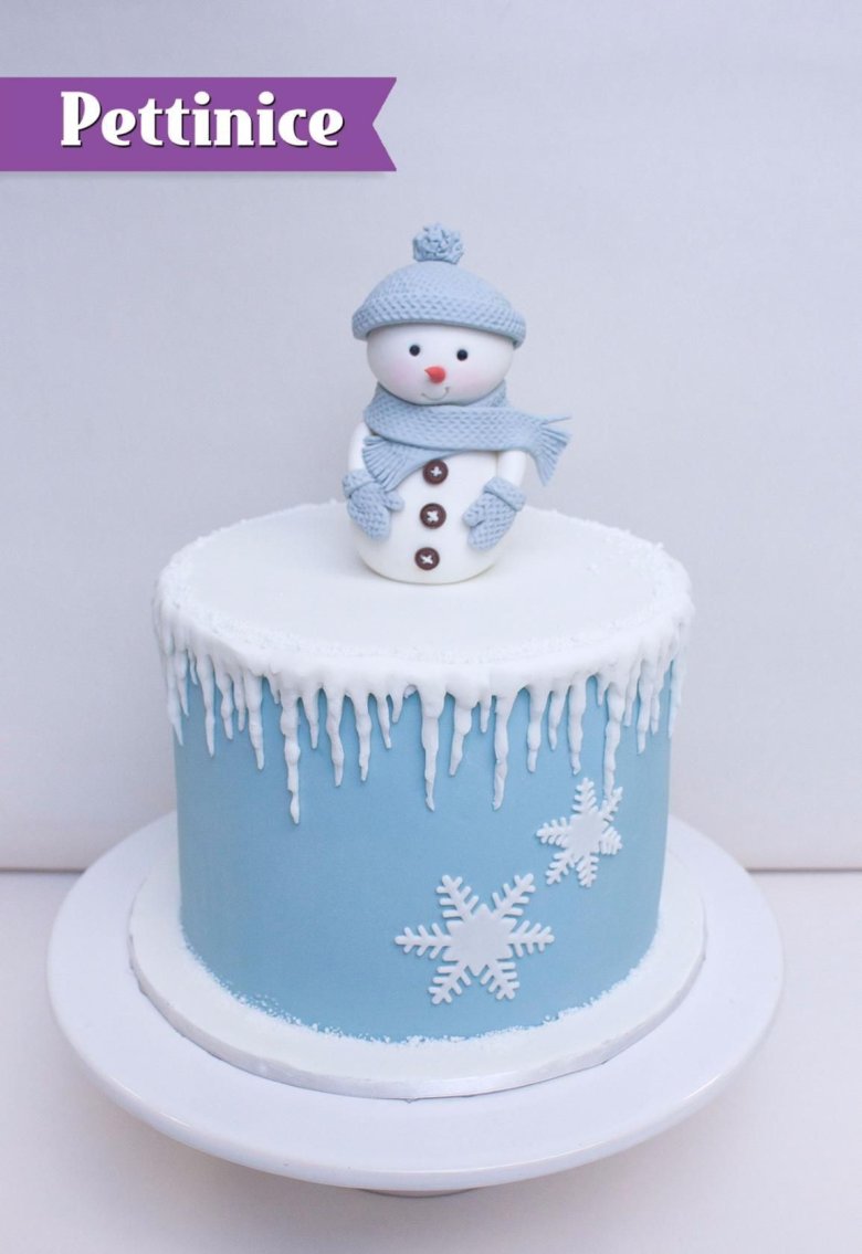 Новогодний тортик со снеговиком