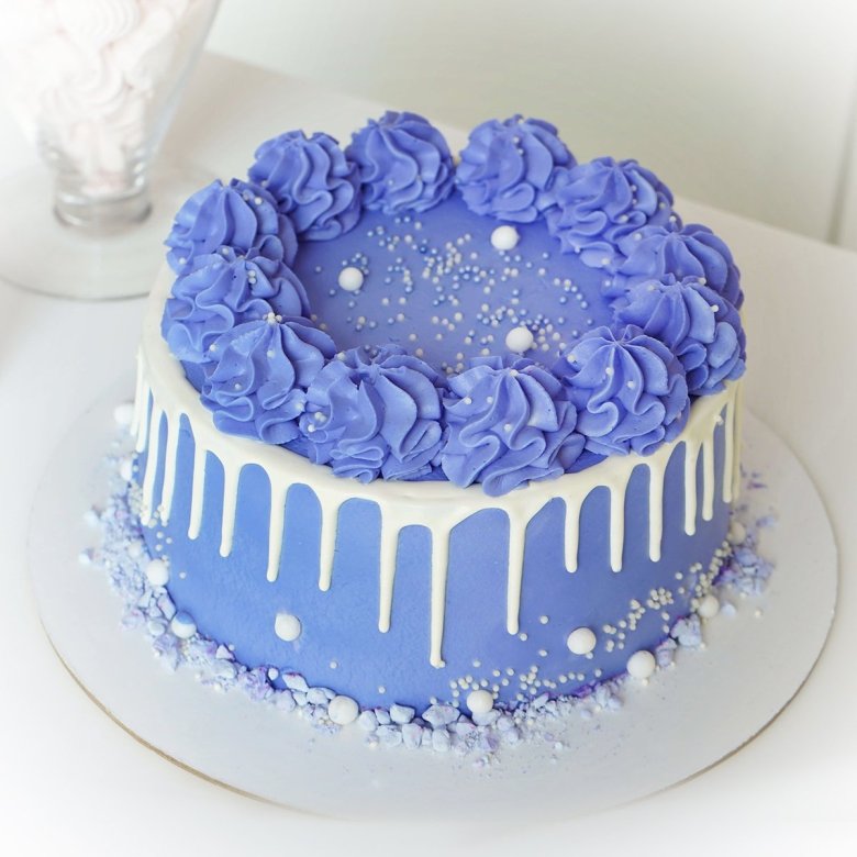 Сиренево голубой торт