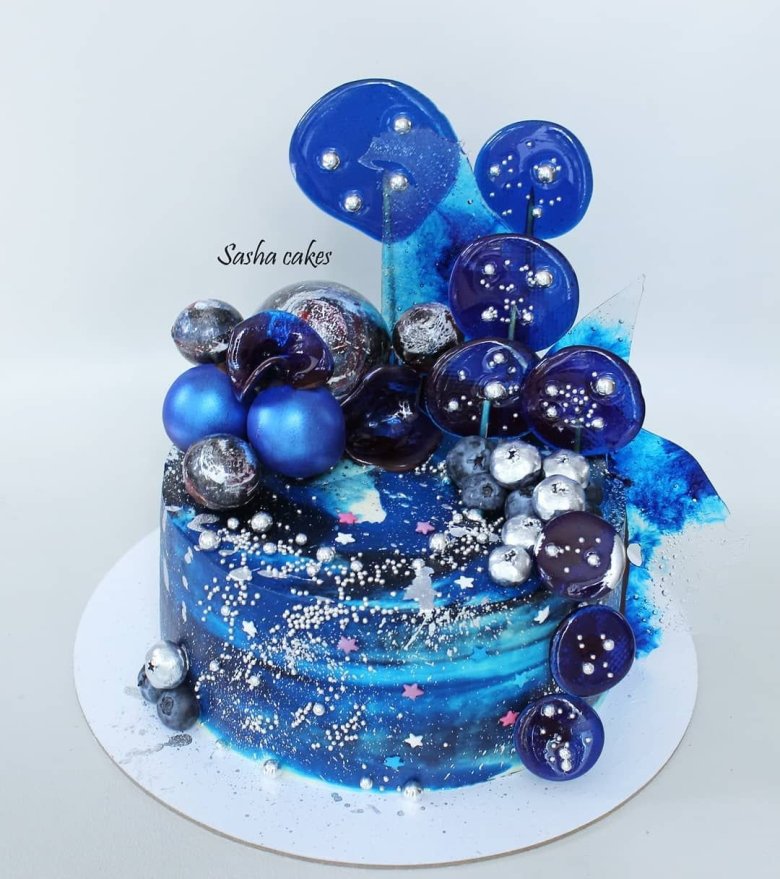 Синий торт для девочки