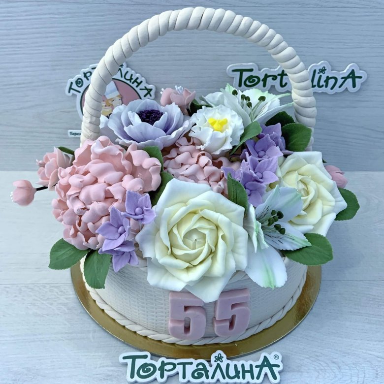 Торт на заказ фото корзина цветов