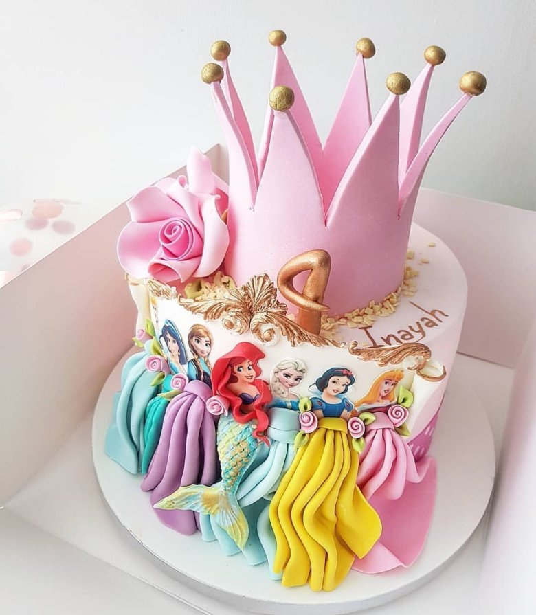 Торт для девочки с принцессами Диснея