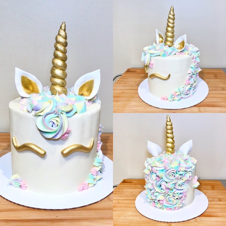 Тортик Единорог со свечками на день рождения