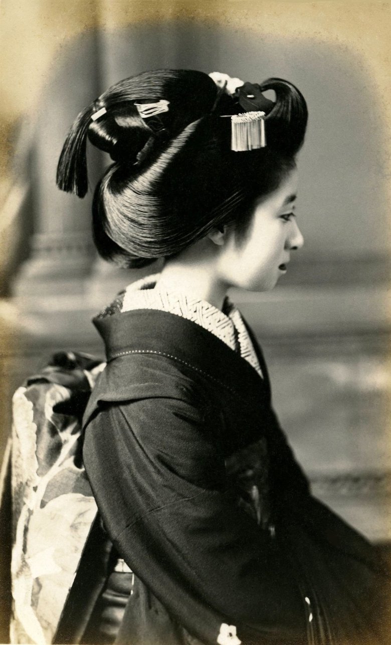 Ретро японских мам. Майко гейши 1920. Симада МАГЭ. Гейши. Япония. 1920-Е.. Майко Япония.