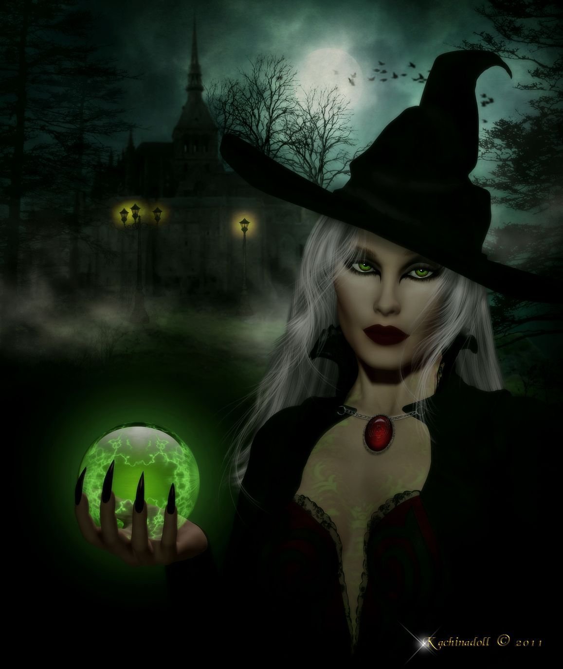 Ведьма с зелеными волосами