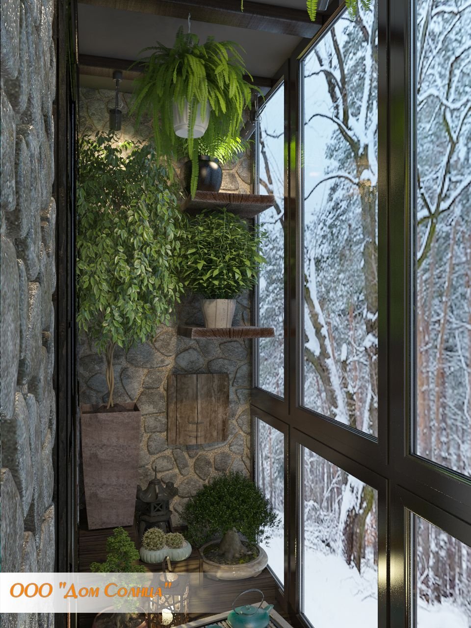 Balcony gardening. Сад на балконе. Зимний сад на балконе. Озеленение балкона. Оранжерея на лоджии.