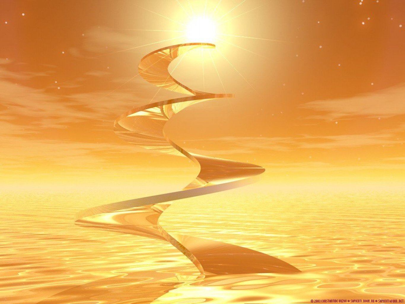 Вершина творения. Золотая лестница в небо. Путь солнца. Успех абстракция. Лестница к солнцу.