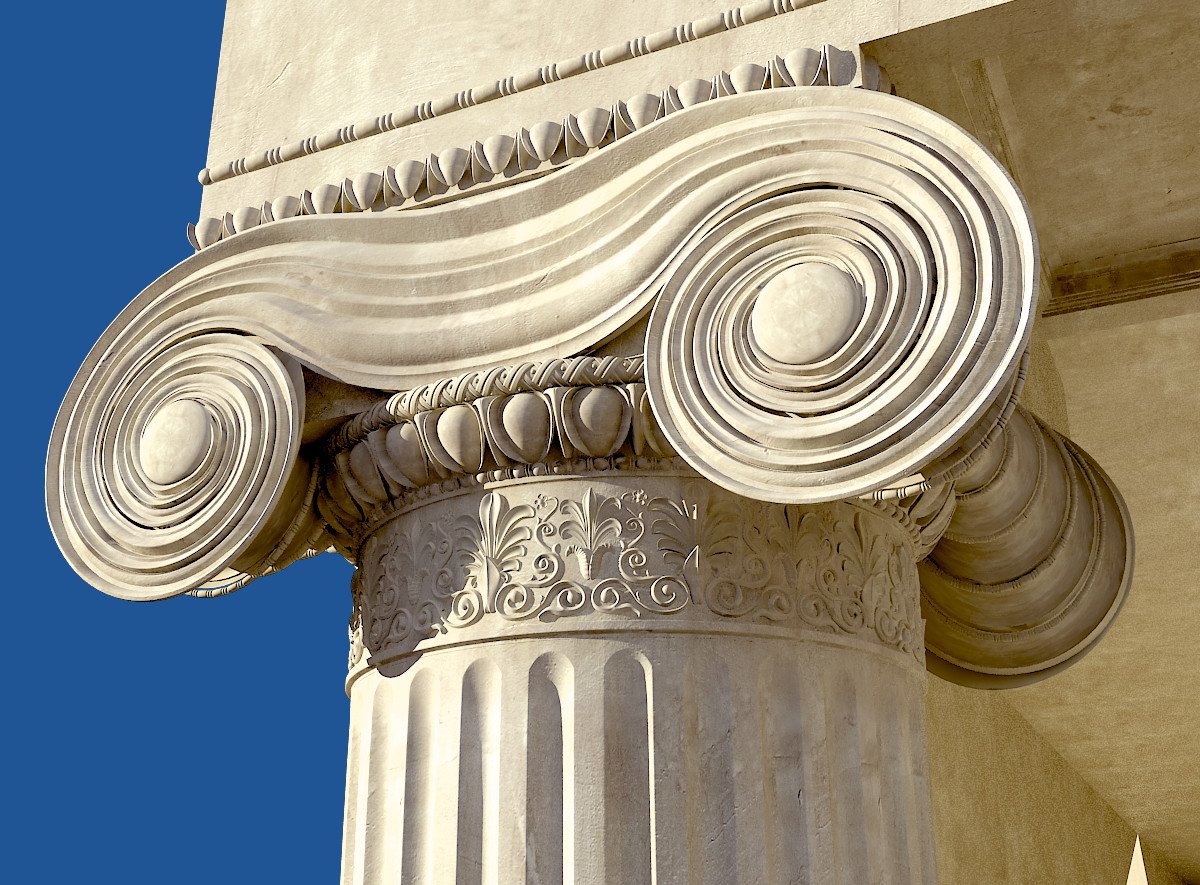 Ионический храм колонна древней Греции