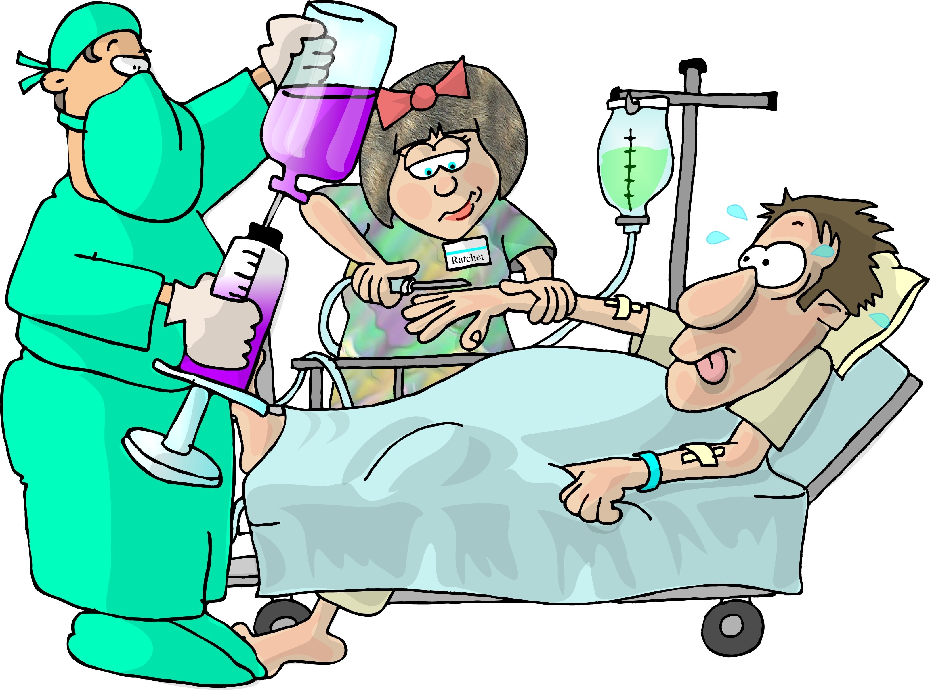 Анестезиолог и хирург карикатура
