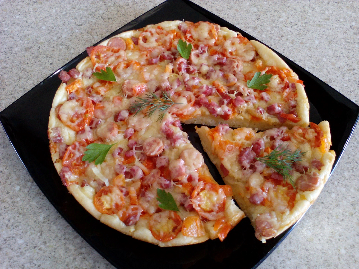 рецепт пиццы на сковороде сметана майонез яйцо мука фото 42