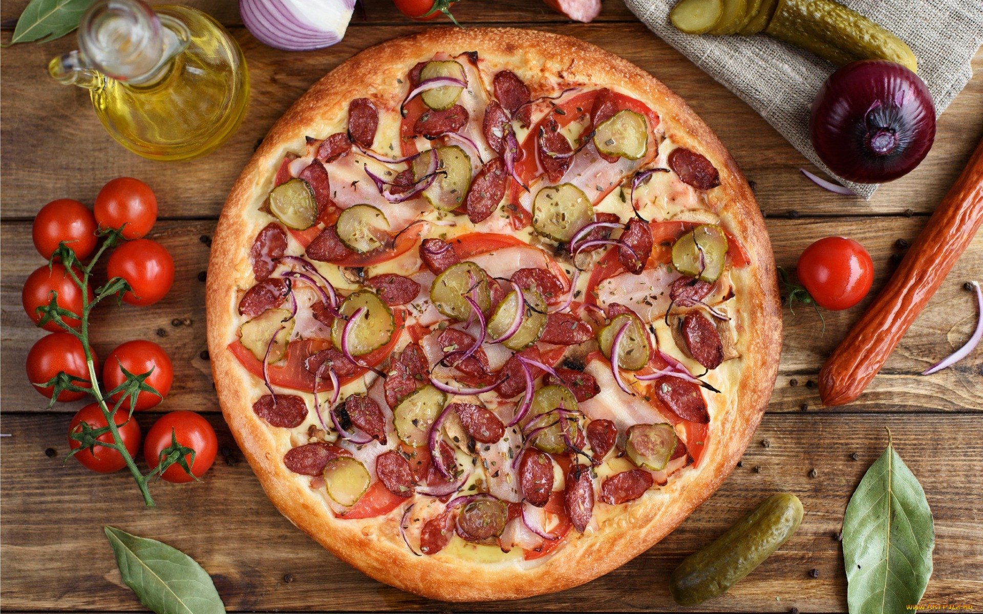 пицца рецепт приготовления с колбасой с сыром помидорами фото 94