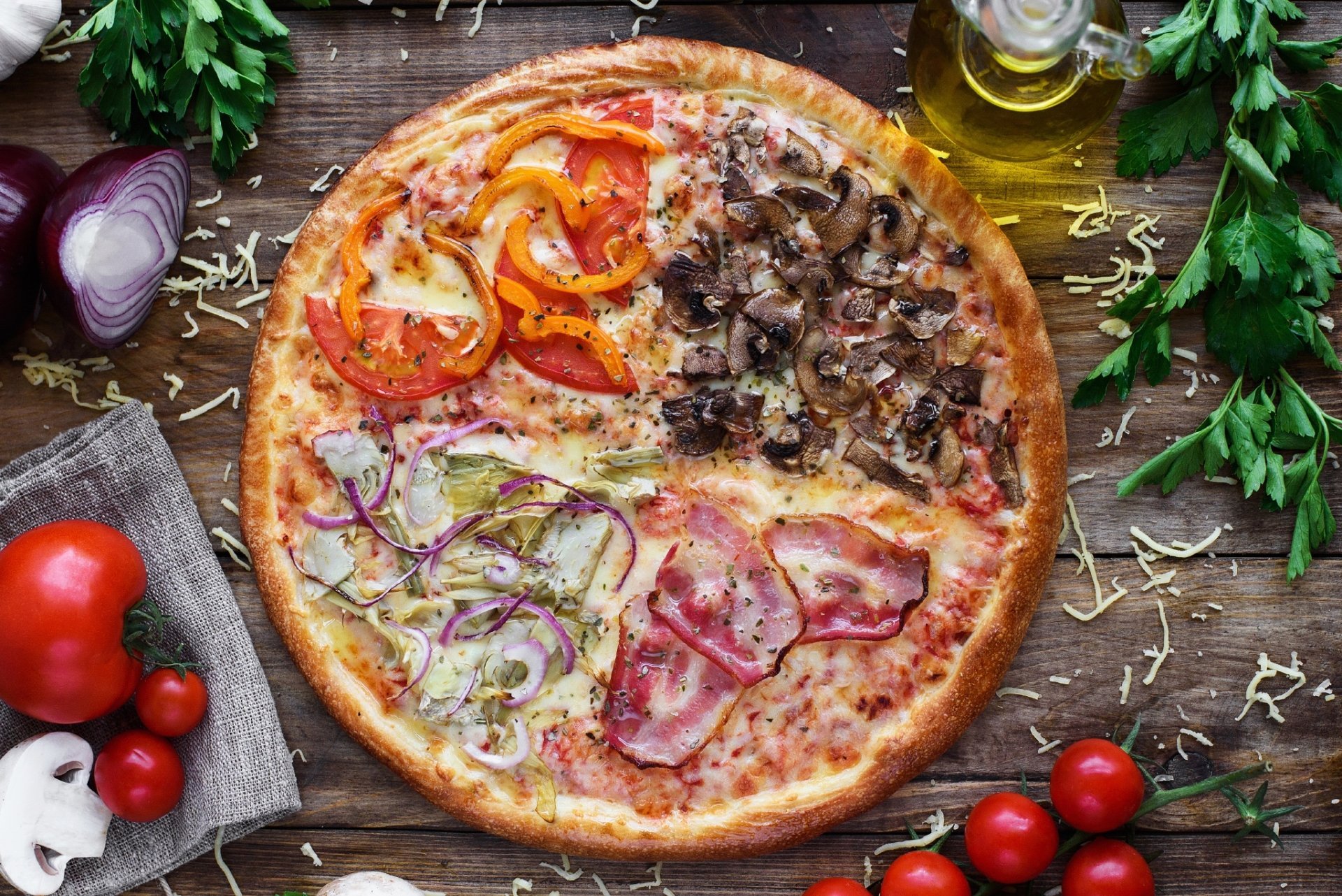 итальянская пицца четыре сезона (120) фото