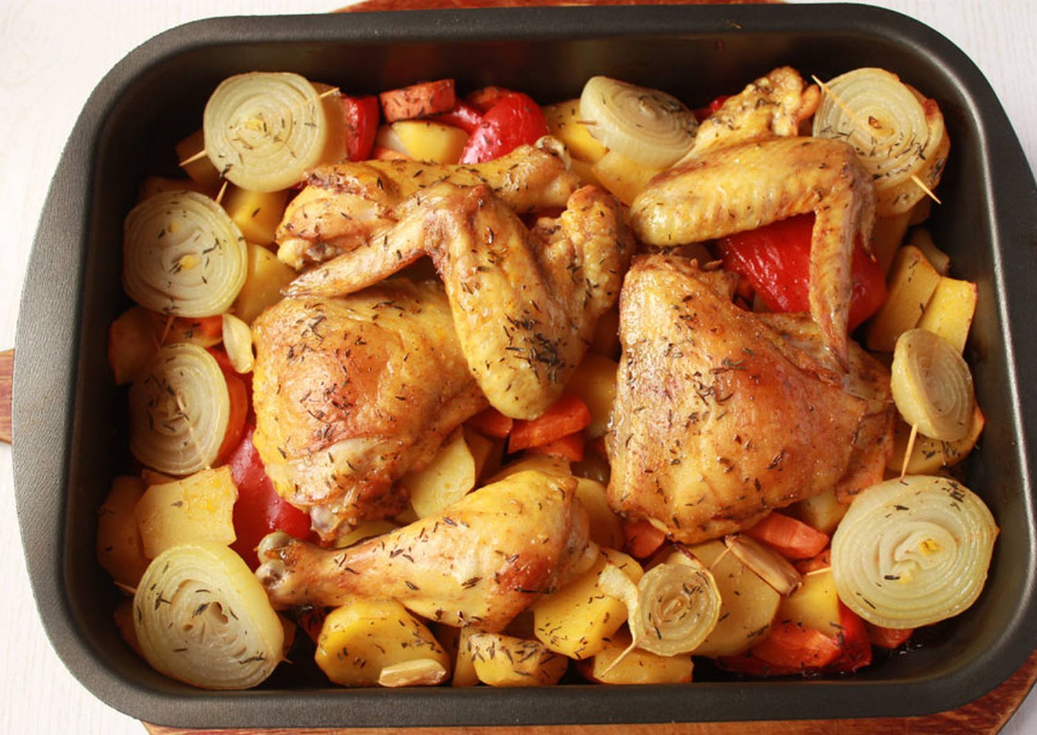 Как приготовить картошку с курицей в духовке на протвине рецепт с фото пошагово