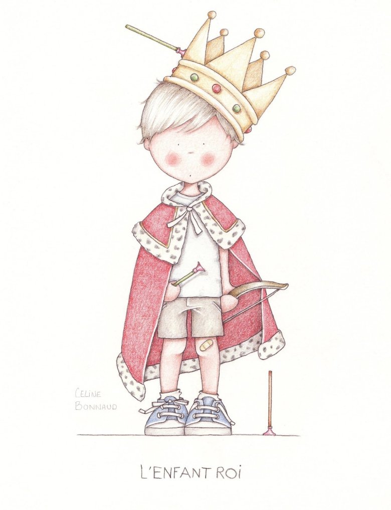 Мальчик в короне нарисованный