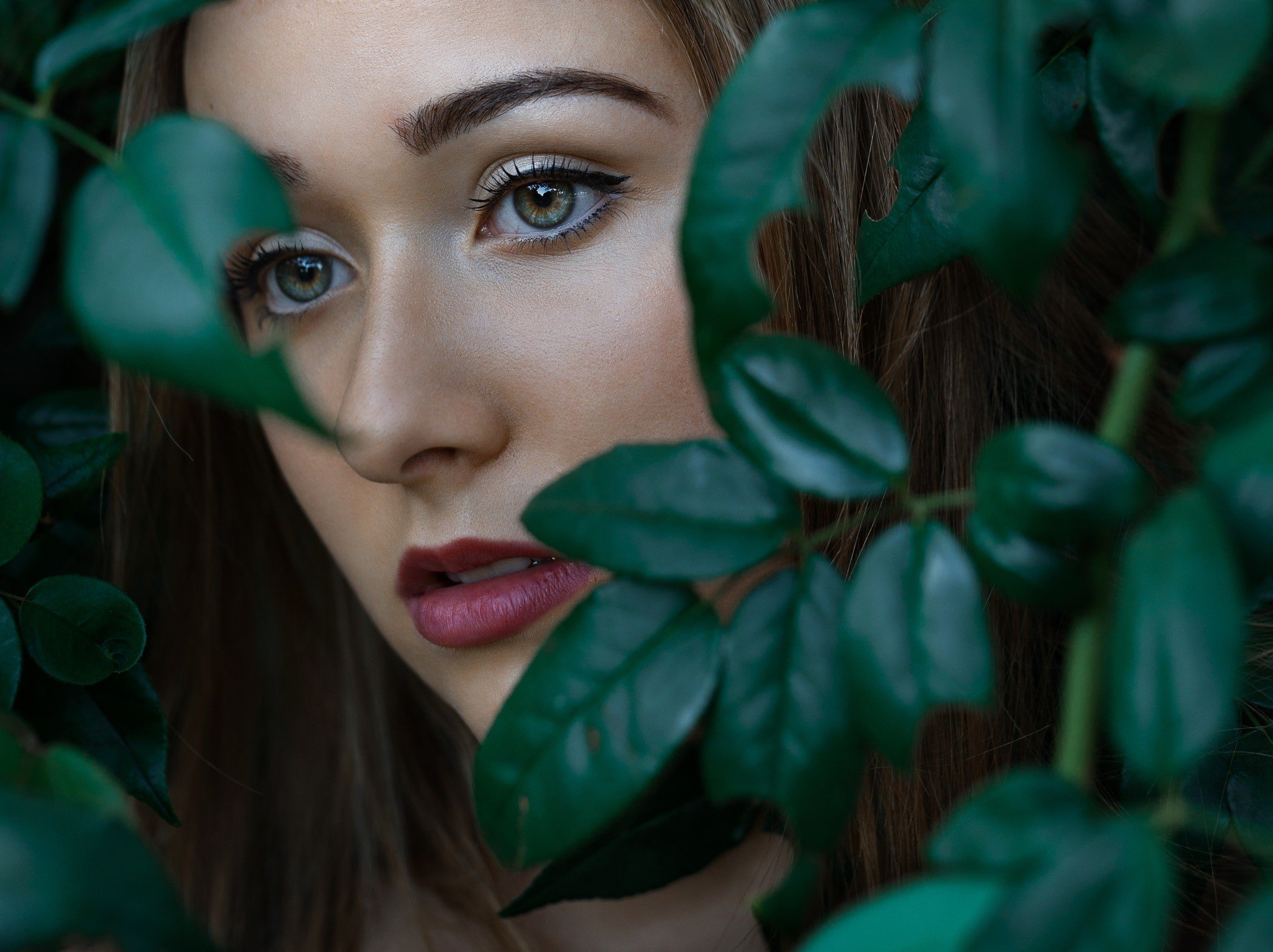 Красивая девушка с зелеными глазами. Зелёные глаза у девушек. Красивые девушки с зелеными глазами. Девушка в листве зеленой. Макияж с листьями.