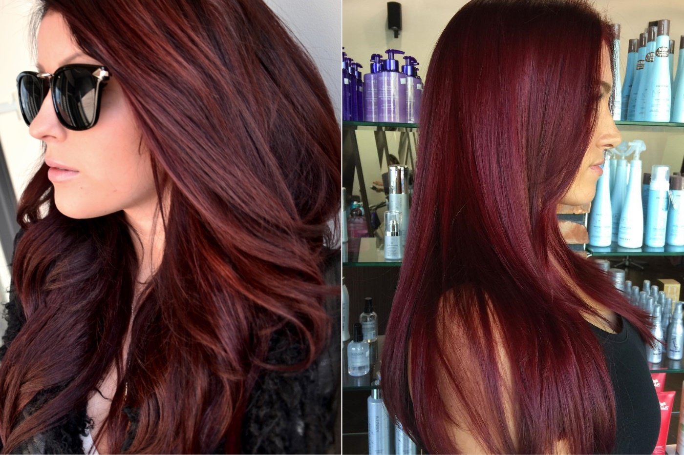 Вишневый цвет волос на темные волосы. Цвет волос вишня в шоколаде. Темный цвет волос с красным отливом. Дикая вишня цвет волос. Бордовые волосы.