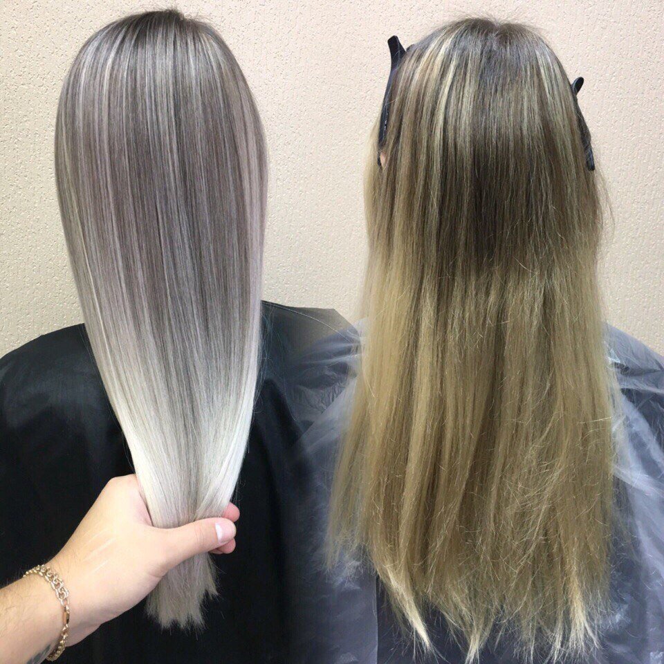 Техника аир тач на русые волосы фото до и после