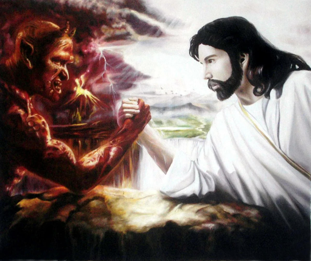 Бог против зла. Бог и дьявол. Битва Бога и дьявола. Борьба добра со злом.