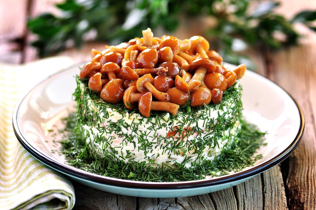 Салат с грибная полянка рецепт с фото с шампиньонами