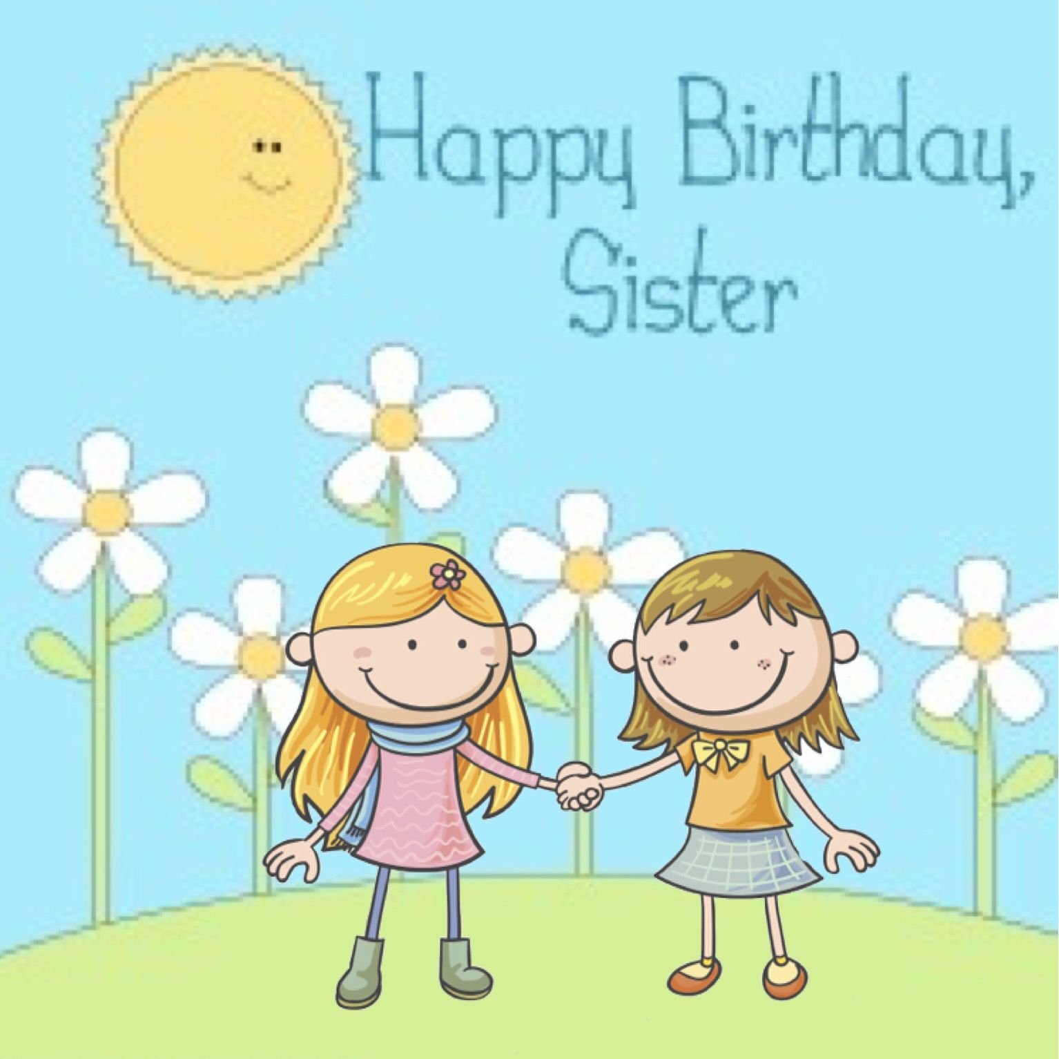 Картинка для сестры с днем рождения от сестры трогательные