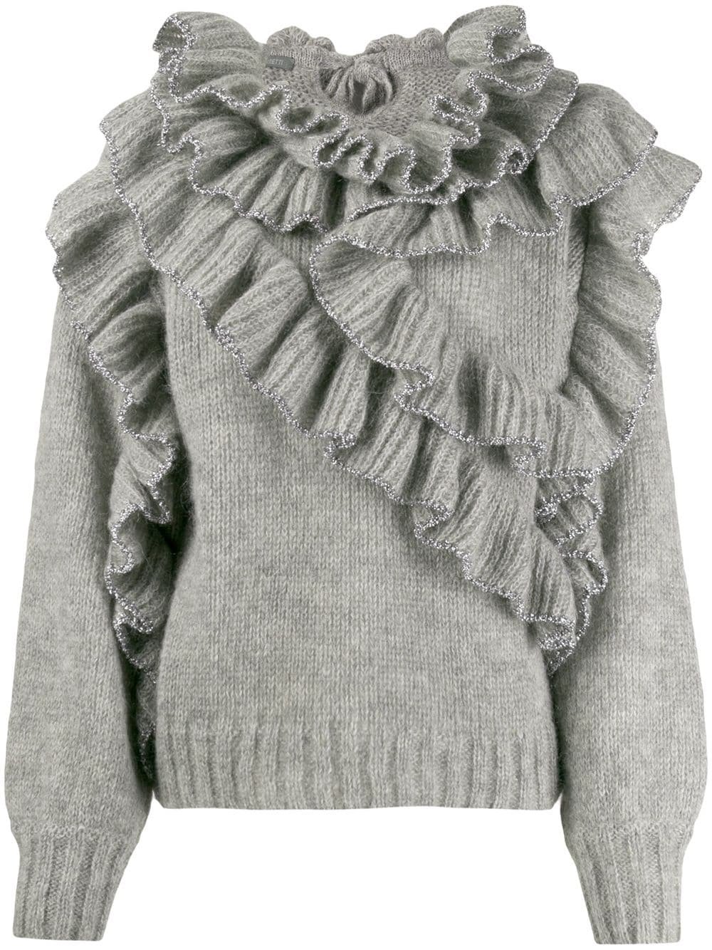 Кофта с рюшами. Alberta Ferretti Sweater Knit. Sweater – Alberta Ferretti. Alberta Ferretti Sweater Knit Mohair. Джемпер с воланами.