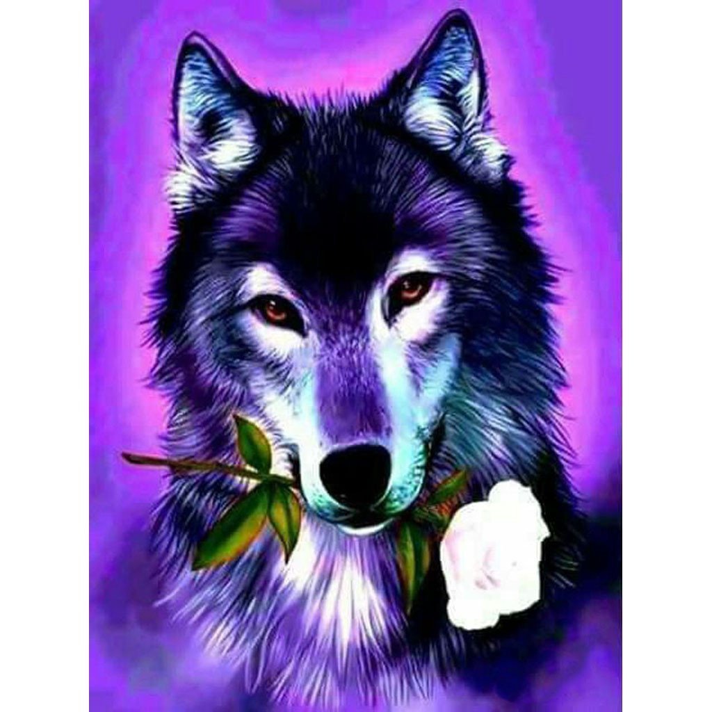 Волк с цветами