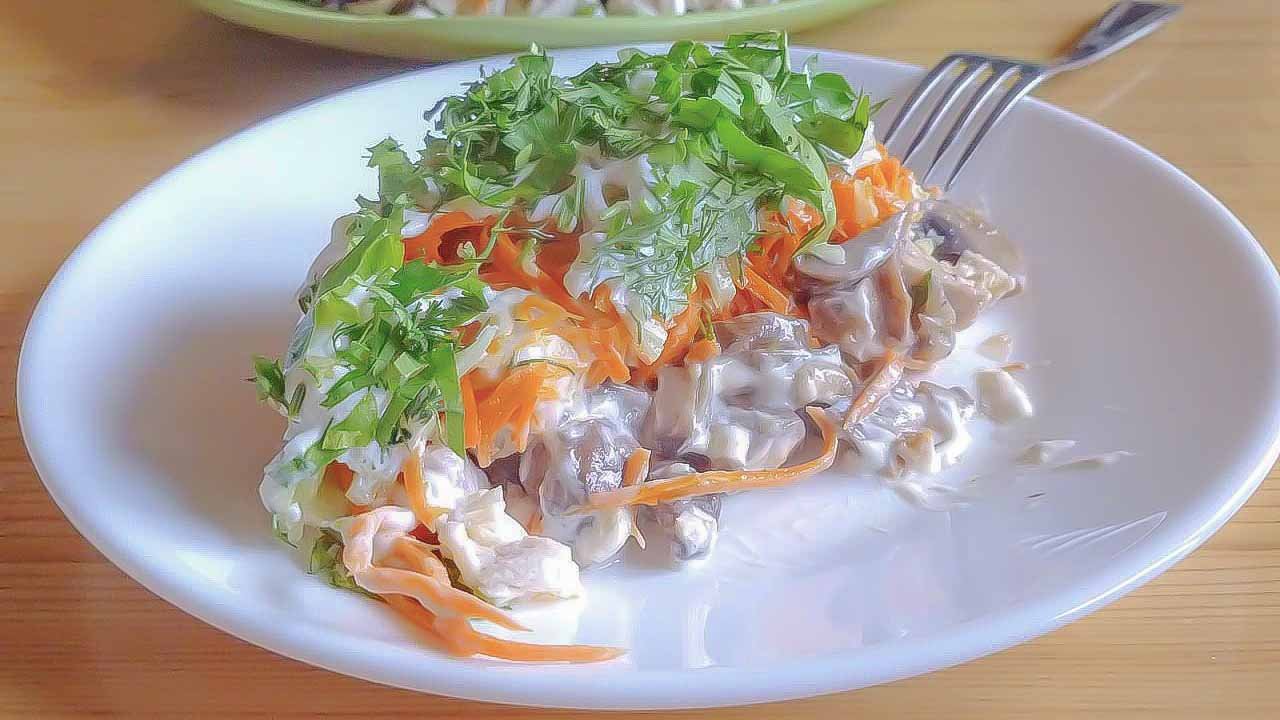 Копченая курица корейская морковь грибы