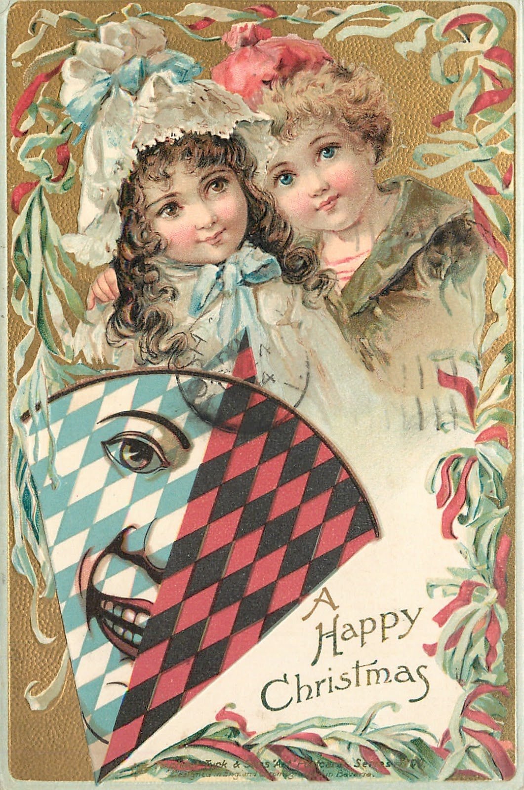 Picture postcard. Frances Brundage Рождество. Винтажные открытки Frances Brundage. Винтажная открытка дети. Американские Винтажные открытки.