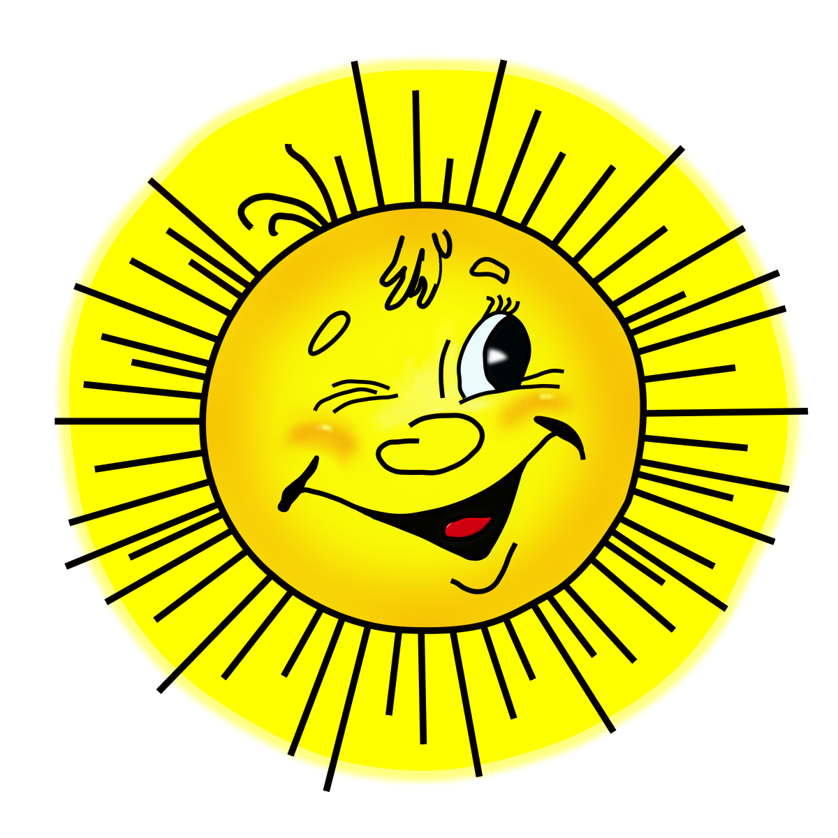 Фото солнышка с улыбкой и лучиками