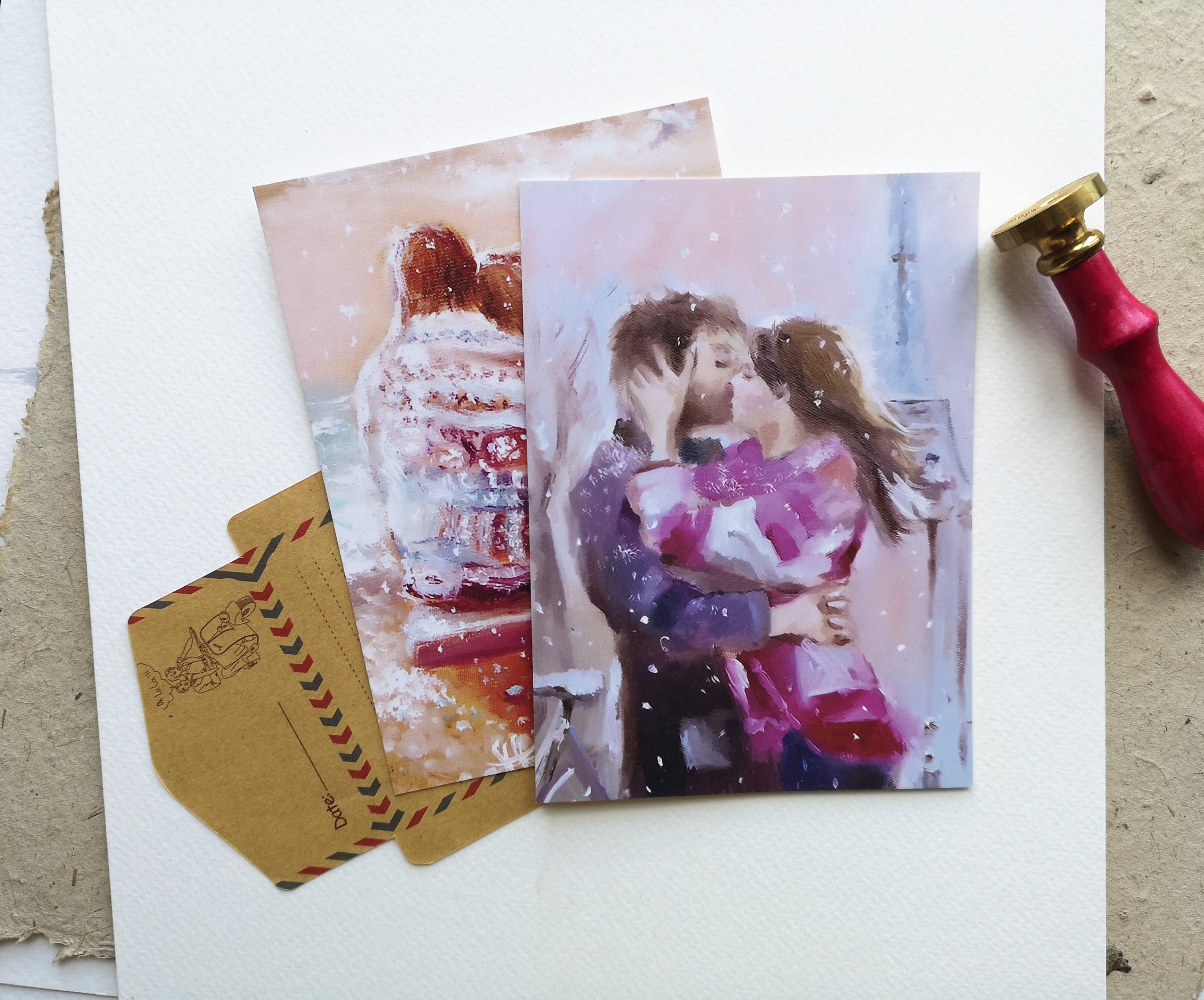 Мой идеальный год. Сюжеты для вдохновения. Неповторимые сюжеты открыток. Картины Аннет Логиновой любовь в Париже.