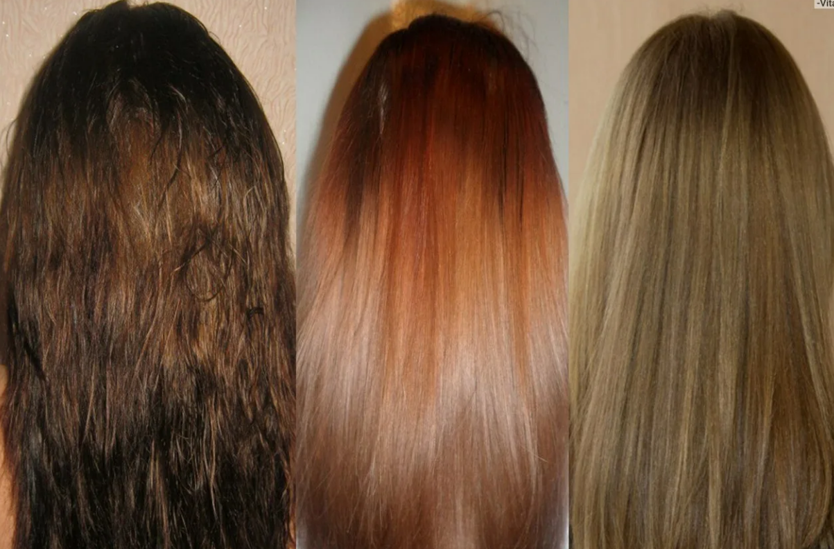 Смывка волос фото до и после